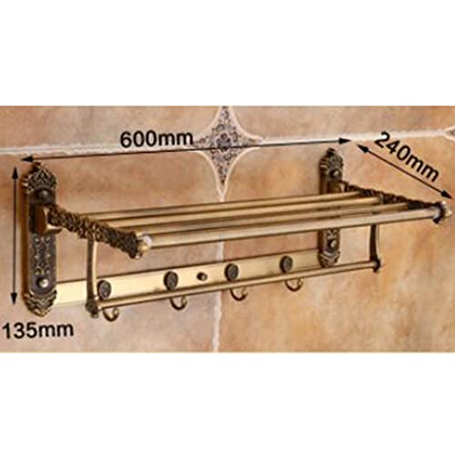 HIGOH Towel Racks,Bathroom Towel Rack Wall Mounted Towel Holder,Bathroom Accessories Antique Bronze Carved Aluminum Bath Hardware Towel Rack,Towe