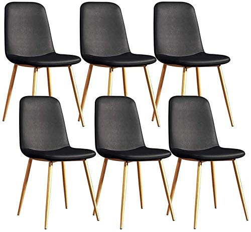 Modern Kitchen Dining Room Chairs Modern Dining Chairs Set Of 6 Kitchen Chair Lounge Barstool With Metal Legs PU Leather Seat And Backrests For L