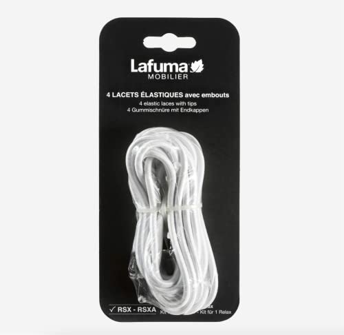 Lafuma Elastic Cord 8m, Black & LFM2322 Elastic Laces Ideal for RSX and RSXA - White (Set of 4)