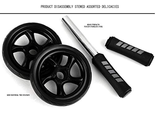 H&S Ab Roller for Strength Training Equipment - Abs Sit Up Exercise Wheel for home gym with Extra Thick Knee Pad Mat - Ab Trainer w/Dual Glide Wh