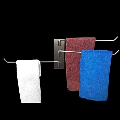 N/A Towel rack - Swivel Towel Bar Stainless Steel Bathroom Swing Hanger Towel Rack Holder Storage Organizer Space Saving Wall Mount Brushed Finis
