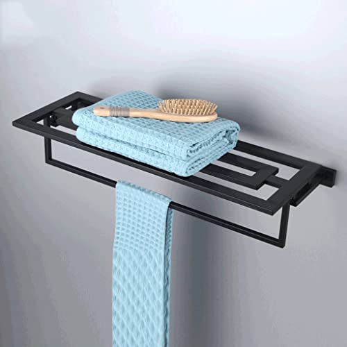 HIGOH Towel Racks,Bathroom Towel Rack Wall Mounted Towel Holder,Fashion Stainless Steel Towel Rack,Matte Bathroom Towel Double Shelf,Bathroom Har