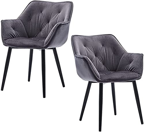 Kitchen Dining Room Furniture Chairs Dining Chair Set Of 2 Modern Velvet Living Room Bedroom Kitchen Armchair Metal Legs Lounge Chair Home Chair