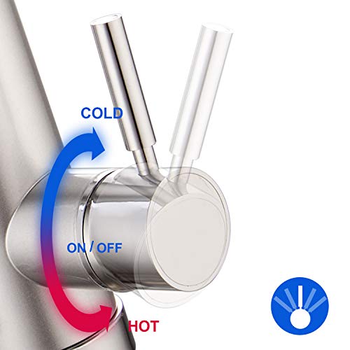 Electric Water Taps,TopSer Pro 220V Tankless Electric Heater Kitchen Taps,360 Degree Rotate Cold and Hot Water Tap with Lcd Display for Kitchen,B