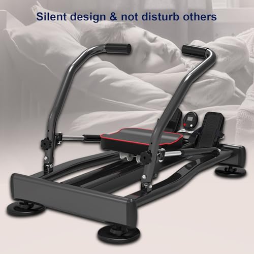 HAWEWE Rowing Machine For Home Use Hydraulic Rower Resistance Adjustable Rower Machine With LCD Monitor Home Gym Up To 264lbs Weight Capacity