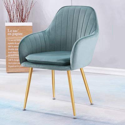 Modern Kitchen Dining Room Chairs Living Room Kitchen Velvet Dining Chairs With Arms Rest Back Support Golden Metal Legs (Color : Dark grey)