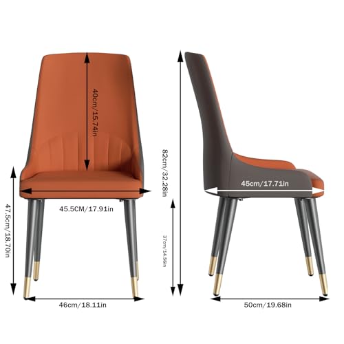 FATIVO Leather Dining Chairs Set of 2 : Faux Leather Upholstered Dining Chairs Elegant and Stylish Ergonomics Thick Seat High Back Large Chair fo