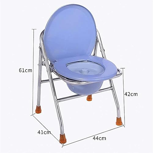 CNAOHGHN Toilet Chair, for Elderly, Folding Toilet Chair, Bathroom Stool for Pregnancy, Toilet Seat with Non-Slip Bed for Elderly with Bucket/Lid