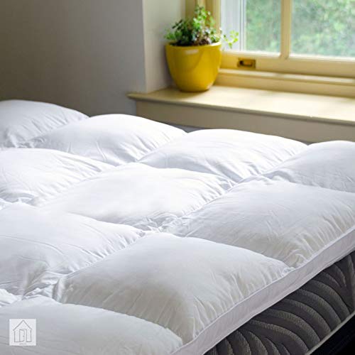 matress topper small double (122X190cm) Micro Fibre Box Sticthed 5cm Thick Supersoft Heavy Fill Hotel Quality Microlite Elasticated Corner Straps