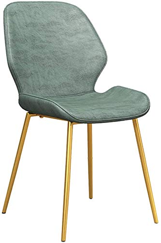Kitchen Dining Chair with Matel Legs Modern Simple PU Leather Backrest Chair Kitchen Living Room Lounge Counter Chairs (Color : Light gray, Size