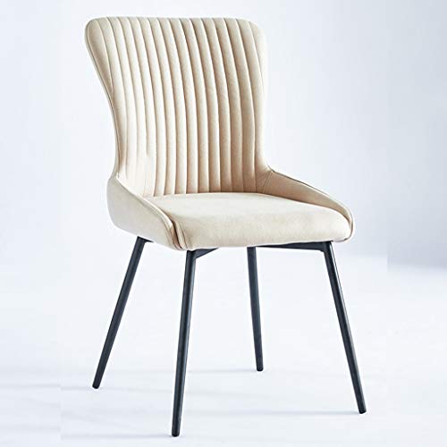 Modern Kitchen Dining Room Chairs Technology Cloth Dining Chairs Low-Back Upholstered Accent Chairs With Metal Legs For Living Room Leisure Chair