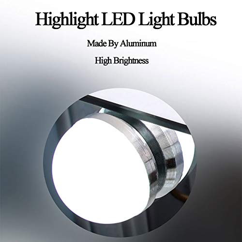 DAYU Hollywood Vanity Makeup Mirror 58x46 cm with 12 Lights, Desk Light Up Wall Mirror with Touch Screen USB Port for Dressing Table