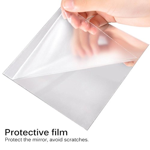 Self-Adhesive Square Mirror Stickers, Removable Silver Mirror Stickers, for Bathroom, Porch, Living Room, Bedroom, 15*15Cm/Piece (9 Pieces)