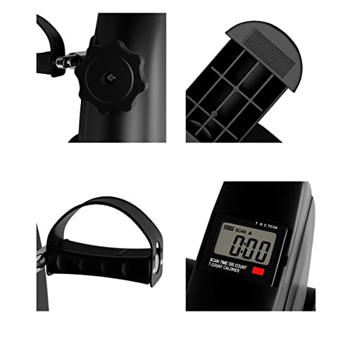 Under Desk Bike and Pedal Exerciser - At-Home Physical Therapy Equipment and Exercise Machine for Arms and Legs with LCD Screen by Wakeman Fitnes