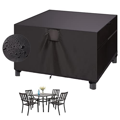 NESIFEE Garden Furniture Covers Waterproof Square Patio Table Cover Bistro Set Cover Windproof Breathable 420D Oxford Cloth for Outdoor Patio Fur