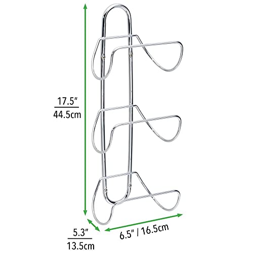 mDesign Wall Mounted Towel Storage Rack - Metal Towel Hanging Rail - Hanging Towel Holder for Bathroom - Silver