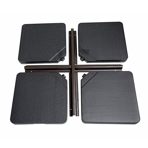 FLAME&SHADE 116kg 4 Pieces Base Weight Set for Outdoor Garden Parasol Patio Cantilever Offset Banana Umbrella, Black