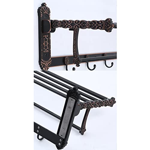 HIGOH Towel Racks,Bathroom Towel Rack Wall Mounted Towel Holder,Bathroom Hardware,Carved Bathroom Shelf Towel Rack,Towel Holder, Aluminum Bathroo