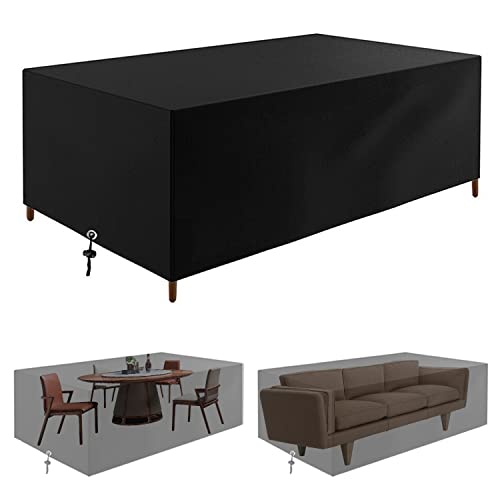 BQSHX Garden Furniture Covers, Outdoor Cube Furniture Covers Waterproof, 210D Oxford Fabric Windproof Patio Outdoor Furniture Covers for Rattan C
