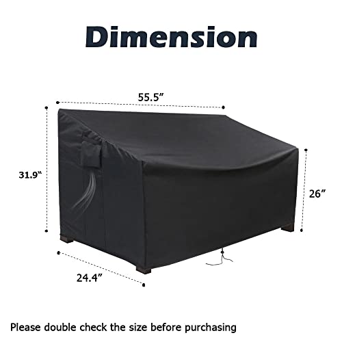 Guisong Outdoor Storage Bench Cover, Heavy Duty Cover for Keter Bench Deck Box 70 Gallon, Waterproof Cover for Patio Bench/Seating Storage Cabine