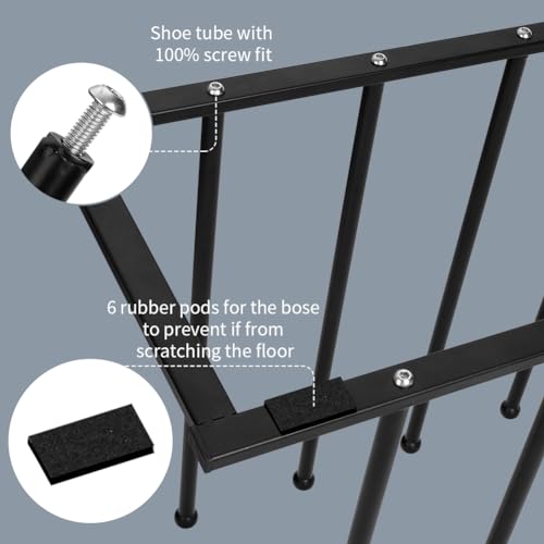Modern Black Metal Boot Rack: Free Standing Boot Racks for Tall Boots Storage - Shoe Storage Fit for 6 Pairs