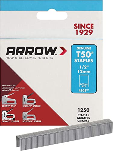 Arrow A50824 T50 Staples, 1/2 Inch (12 mm)