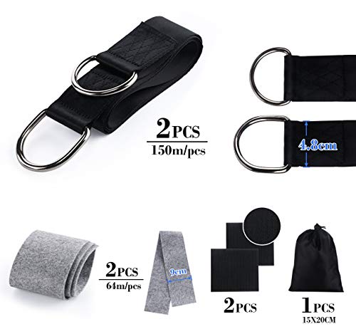 Mocraft Tree Swing Hanging Straps, Outdoor Hammock Straps Adjustable, Swing Suspension Strap Kit with 304 Stainless Steel, Swivel Safety Lock, Ca