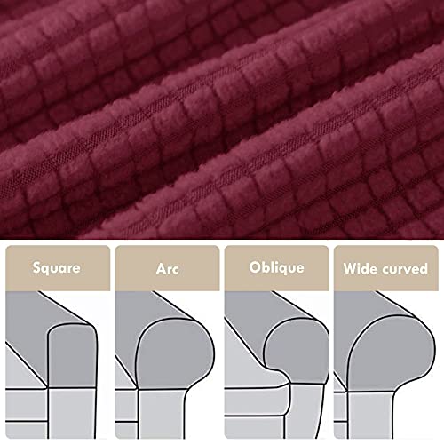 Yamvisa Armchair Covers, Set of 4 Armrest Chair Covers Non-Slip Arm Protector Stretch Armchair Couch Anti-Scratch Furniture Slipcovers for Sofa C
