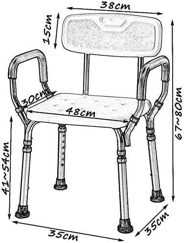 taimowei Foldable Bathroom Stool Seat, Non-Slip Shower Stool Bench Bath Chair Armrest Padded Seat,Household Goods
