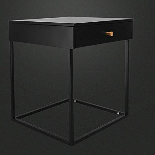 JYDQM Metal Bedside Table Bedroom Dining Table Furniture, Bedroom Furniture White Square Steel Bedside Table