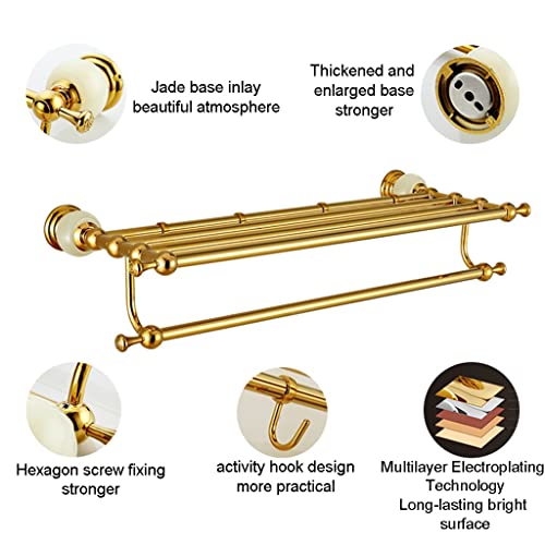 HIGOH Towel Racks, Bathroom Towel Rack Wall Mounted Towel Holder,European Style Bathroom Towel Rack,Stainless Steelen Bathroom Rack,Bathroom Jade