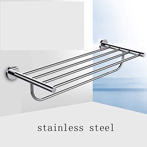 N/A Stainless Steel Wall Mounted Towel Racks Wall Mounted Towel Rack Bathroom Hotel Rail Holder Storage Shelf