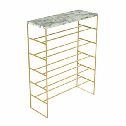 ZTTTD Wrought Iron Shoe Rack Multi-layer Simple Household Door Storage Rack Space Minimalist Gold