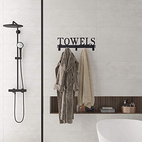 Metal Towel Holder Towel Rack, Over The Door Towel Rack, Wall Mount Towel Hanger Hooks for Bathroom Kitchen