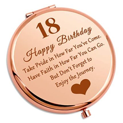 18th Birthday Gift For Daughter Niece Sister Compact Makeup Mirror 18 Year Old Birthday Gifts For Best Friends Granddaughter Coming Of Age Gift F