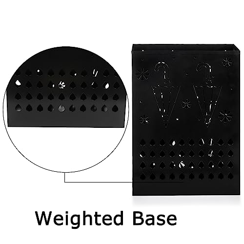 Coloch Metal Umbrella Stand Rack, Freestanding Umbrella Holder Bin Multipurpose Cane Storage Rack with Weighted Base for Umbrella, Walking Stick,
