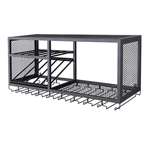 EYLINK Wine Racks,Wine Shelf with Glass Holder | Wine Racks Wall-Mounted Metal | Wine Glass Holder | Wine Bottle Holder | Wall Shelf Cube for Bar