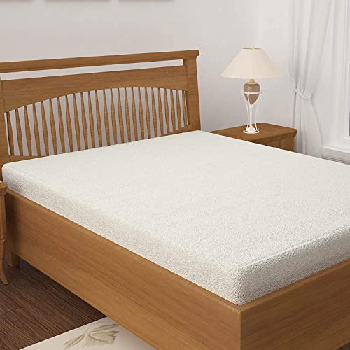 Green Velly Indian Waterproof and Dustproof Terry Cotton Mattress Protector - 78 X 36 Inches, Single Size, White