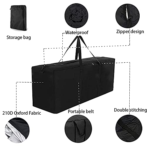Garden Cushion Storage Bag Large Outdoor Set Cushion Carrying Bag Furniture Cover Storage Bags Waterproof Dustproof With Handles and Zipper Chris
