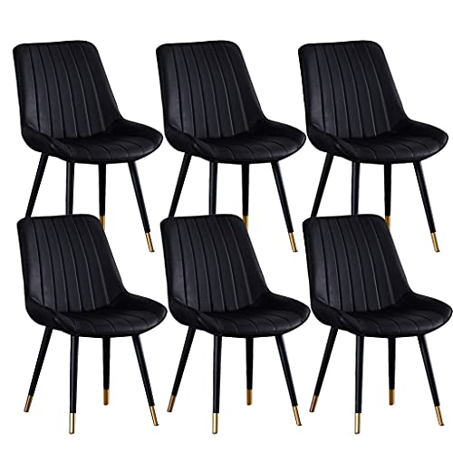 Kitchen Dining Room Furniture Chairs Dining Chairs Set Of 6 Kitchen Chairs with PU Cushion Seat Back, Modern Mid Century Living Room Side Chairs