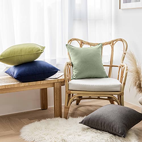 Home Brilliant Sage Green Cushion Covers 45 x 45 for Garden Furniture, Decorative Outdoor Cushions Covers Waterproof, 18x18 inches, Pack of 4, Sa