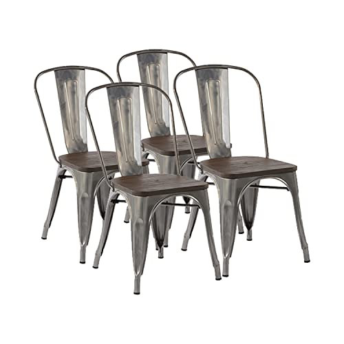 FurnitureR Dining Chair, Metal, Silver
