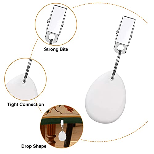 Morobor Tablecloth Weights Hangers, 12pcs Table Cover Weights with Stainless Steel Clip for Outdoor Family Dinner Garden Party Wedding Camping Pi