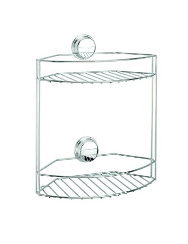 Croydex Chrome Plated Mild Steel Rust Free Stick 'N' Lock Plus Two Tier Basket, Silver