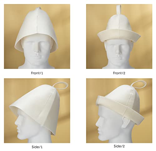 Sauna Cap Felt Sauna Hat White Shower Cap for Women Men Head Protection