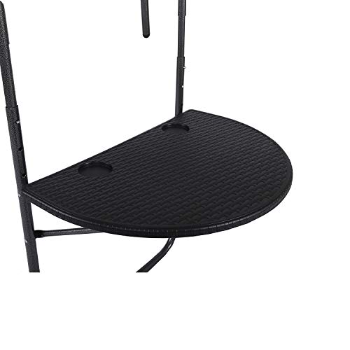 Chicreat 81008 Hanging Balcony Table, Foldable, Black