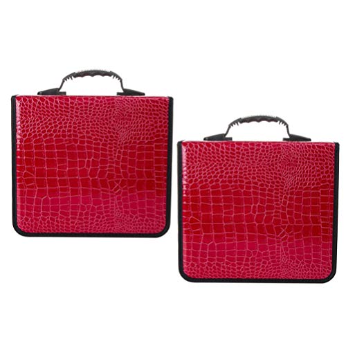 Healifty CD DVD Media Storage Case Large 400-Capacity PU Leather Bag Wallet Allbum Holder Pouch for Car Home Office Travel Red