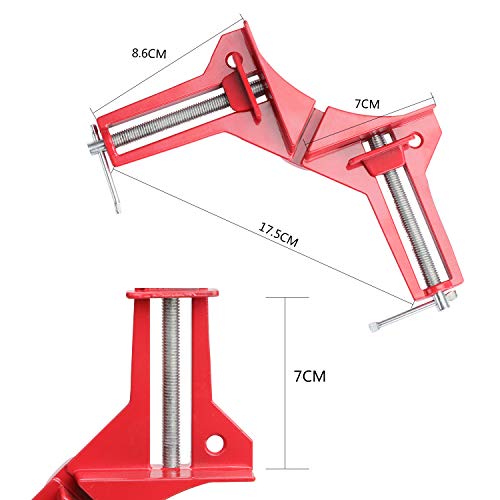 Fippy 4PCS Corner Clamps for Woodwork, 90 Degree Right Angle Clamps Adjustable Wood Vice Miter Clamp for Picture Photo Frame Glass Fish Tank DIY