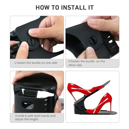 New Shoe Slots Organizer 12 Pack - Upgrade Shoe Stackers for a Pair Of Shoes, Shoe Storage Shoe Space Savers 50%, 5 Levels Adjustable Space Savin