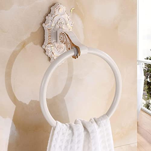 RAKUTE Bathroom Towel Hanger Holder, Towel Ring, Towel Rack, Round Towel Hanger Wall Mount Bathroom Hardware Bathroom Ring